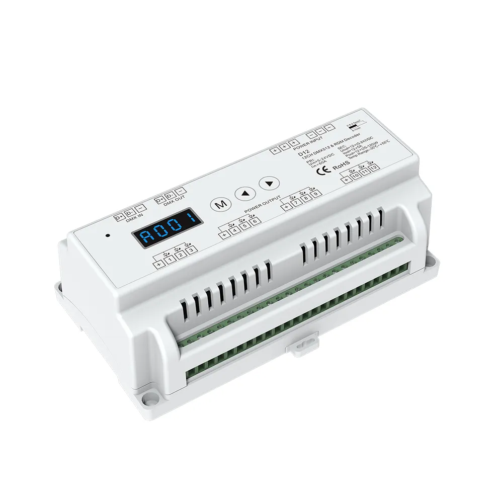 Skydance 12 kênh rdm DMX giải mã 60A DMX điều khiển 500/1000/2000/4000/8000/16000Hz PWM DMX dimmer