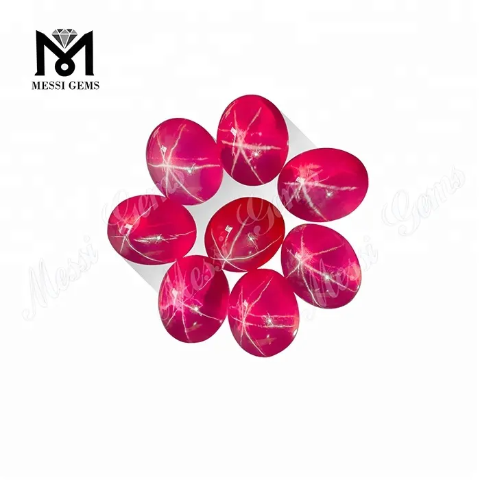 Lab Created Oval Cabochon Ruby Stone, Synthetic Star Ruby Gem Price