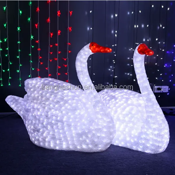 Außen Dekoration Weihnachten Beleuchtete LED Schwan Motiv Licht