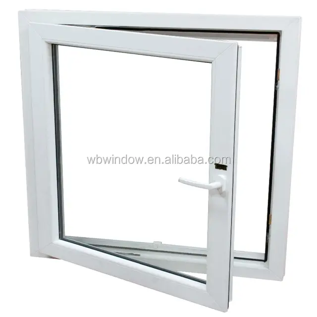 High grade Conch profile PVC/UPVC casement window with frosted glass