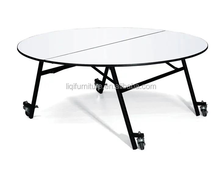 Table de Banquet ronde en pvc avec roues, QZ6091