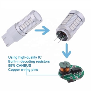 <span class=keywords><strong>T20</strong></span> הנורה 7443 7440 שקע 33SMD 5630 5730 שבב LED רכב Strobe להפוך אור DC 12V אוטומטי Led מהבהב בלם מנורה