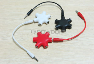 Divisor de Audio de 3,5mm 1 a 6 adaptador de auriculares Jack Cable divisor de micrófono estéreo