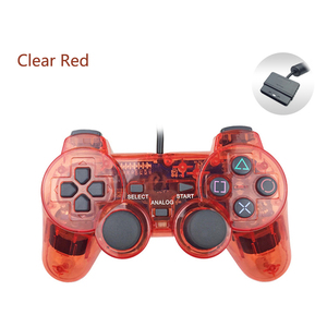 เกมแพดแบบมีสายสีแดงใสสำหรับคอนโทรลเลอร์ PS2สำหรับจอยสติ๊ก Playstation 2