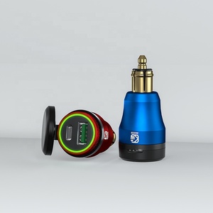 快速充电器铝制摩托车LED双<span class=keywords><strong>USB</strong></span>充电器，带DIN插座，适用于摩托车
