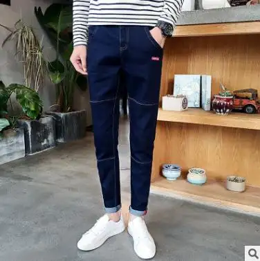 卸売メンズフィットネスパンツ新しいペンシルパンツ韓国ファッションカジュアルボーイズジーンズ