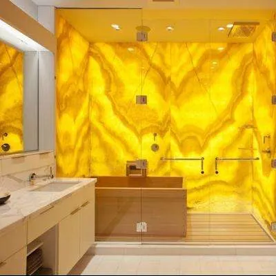 Dalle de pierre Onyx miel jaune et carreaux de marbre pour les murs, marbre tigre clair nouveau design pierre de marbre onyx jaune