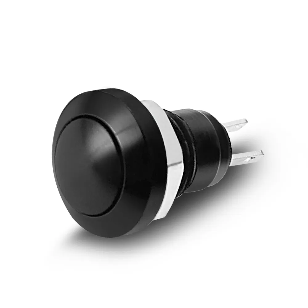 8mm serin siyah renk nolight 1A24V push button anahtarı