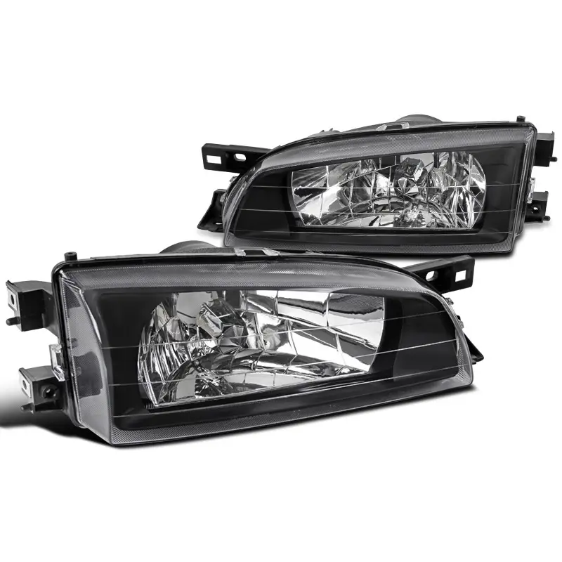 Sistema de Iluminação Auto Aplicar para Subaru Impreza 93-01 Farol Dianteiro Par Preto Habitação Limpar Lente do Farol