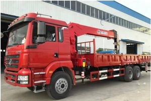 Shacman 12 ตันรถบรรทุกติดเครน/ไฟฟ้า winch รถกระบะรถบรรทุกเครน