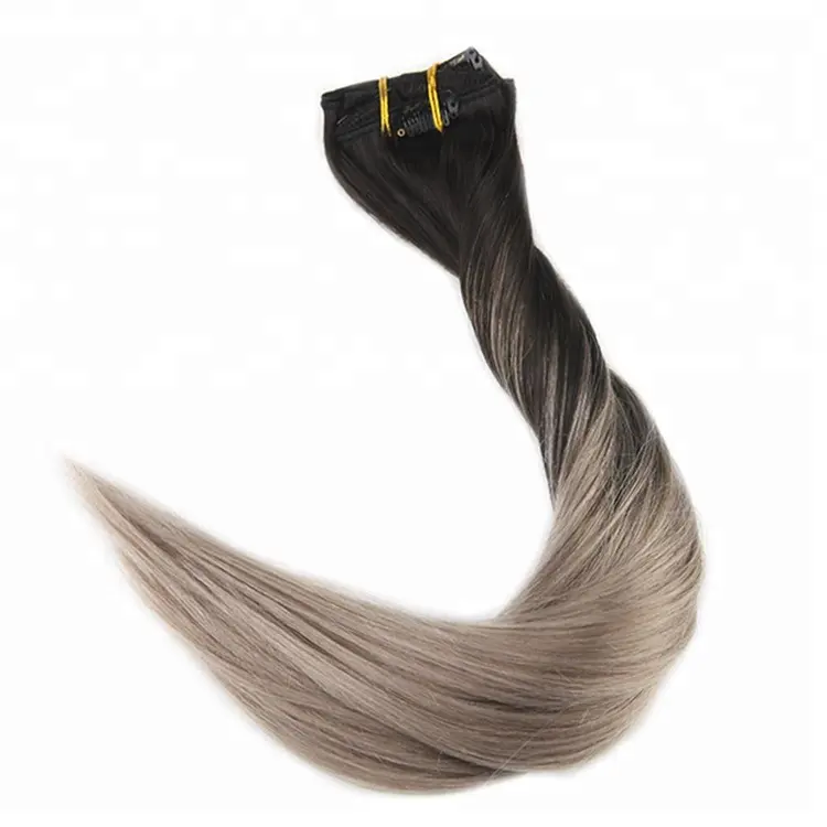 Brazilian straight remy human hair 10 colors can customize human clip in hair extensions