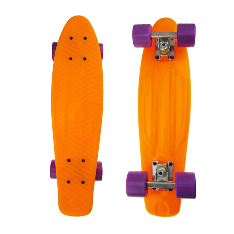 Tabla de skate de plástico para niño y niña, patineta Retro de crucero, Multicolor, larga, 27 pulgadas, novedad