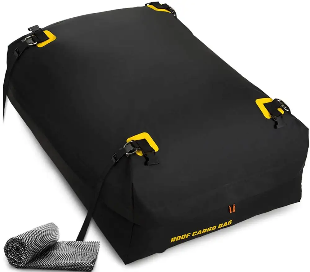 Bolsa de carga para techo de coche, portaequipajes plegable de alta calidad, resistente al agua, color negro, venta al por mayor