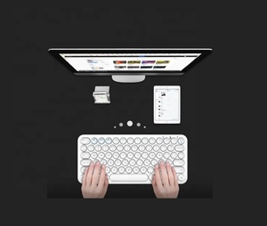 Teclado inalámbrico BT Teclado compatible con tableta y Mini 3 dispositivos simultáneamente Teclado de 3 canales Teclado inalámbrico multidispositivo - Product Image 4