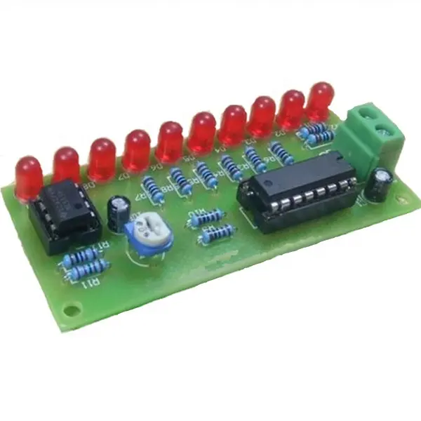 Taidacent de soldadura práctica 10-forma de luz de agua PCB Junta DC3-5V NE555 CD4017 Kits electrónicos circuitos electrónicos Hobby Kits