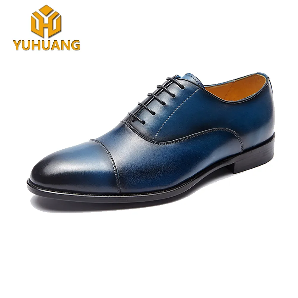 Handmade goodyear welted dress shoes for men high-end men's shoes