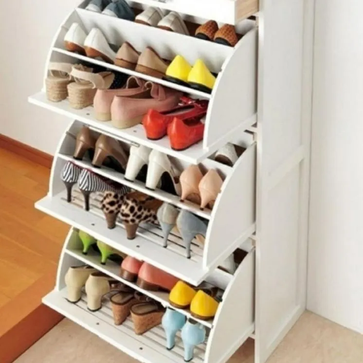 luxurious white shoe cabinet