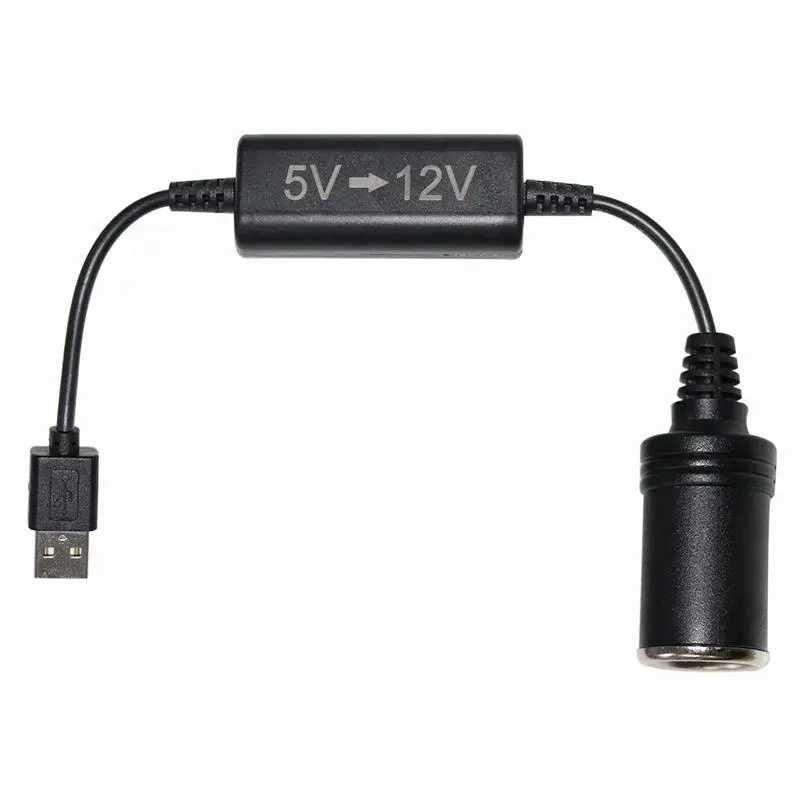 Inversor de 5v A 12 voltios convertidor adaptador 5V 2A USB un macho A cigarrillo 12 V encendedor del coche hembra hembra