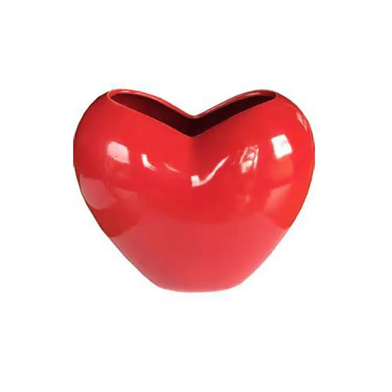 Love red heart shaped gift decoration vaso di fiori in ceramica