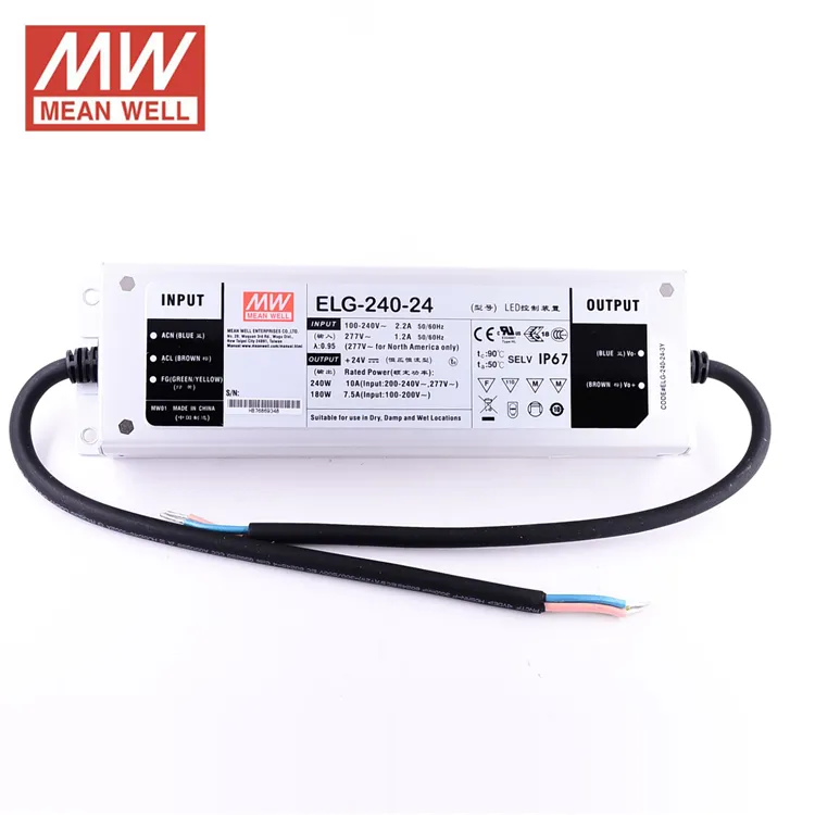 Gốc Meanwell ELG-240-24 240W 24V/10A IP67 AC-DC LED Chuyển Đổi Cung Cấp Điện