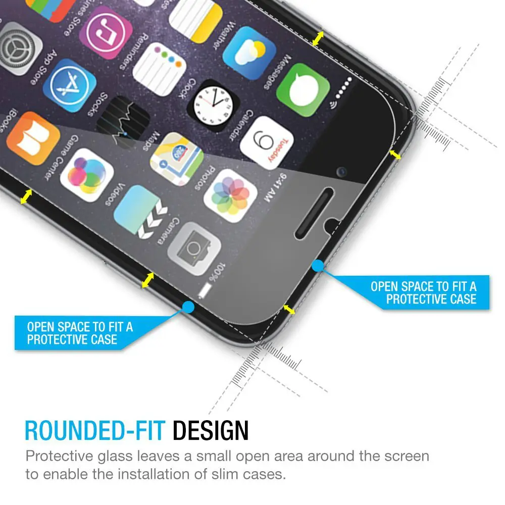 Mocoll Merk Voor Iphone 6S 6S Plus 2.5D Corning Gorilla Glass Clear Cover Gehard Glas Screen Protector Met ontwerp Pakket
