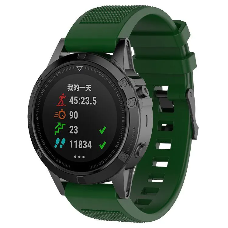 Garmin Fenix 5 / 5S / 5X 손목 시계 밴드 용 실리콘 고무 시계 스트랩