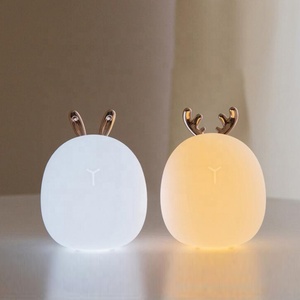 Home Nacht bett Tier Hirsch Kaninchen Tisch lampe neues weiches Silikon für Baby Kinder Geschenk Spielzeug führte Nachtlichter