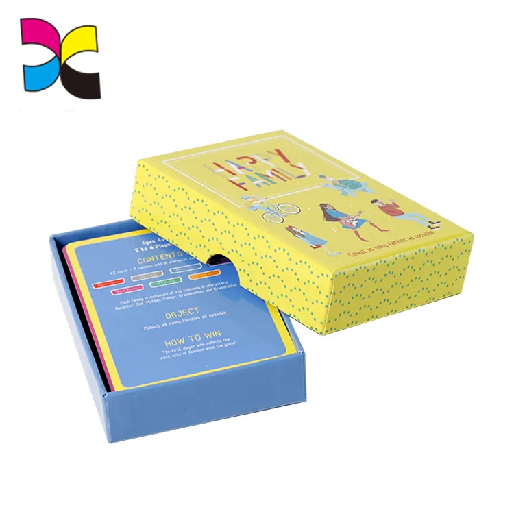 Cardboard Top and base box package cardboard Custom Paper Flash cards deck