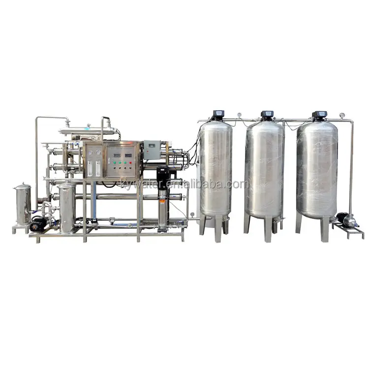 Guangzhou Fábrica de la compañía 2m 3/h auto completa de acero inoxidable industrial sistemas de purificación de agua embotellada para agua potable