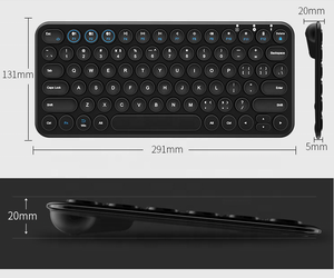 Teclado inalámbrico BT Teclado compatible con tableta y Mini 3 dispositivos simultáneamente Teclado de 3 canales Teclado inalámbrico multidispositivo - Product Image 6
