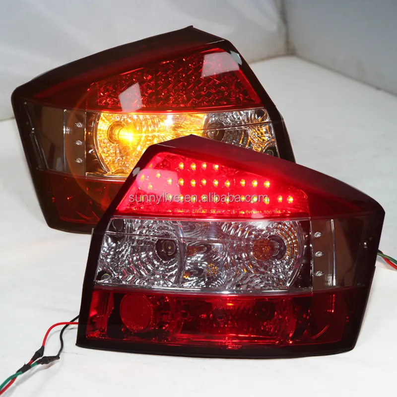 Lampu Ekor LED untuk Audi A4 B6 Lampu Belakang LED 2001-04 Merah Putih