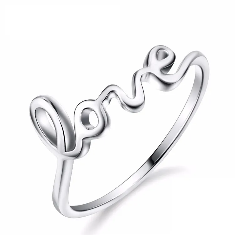 925 Sterling silver sempre simbolo di amore anello di san valentino Regalo di Giorno Personalizzato Lettera di Amore Anello