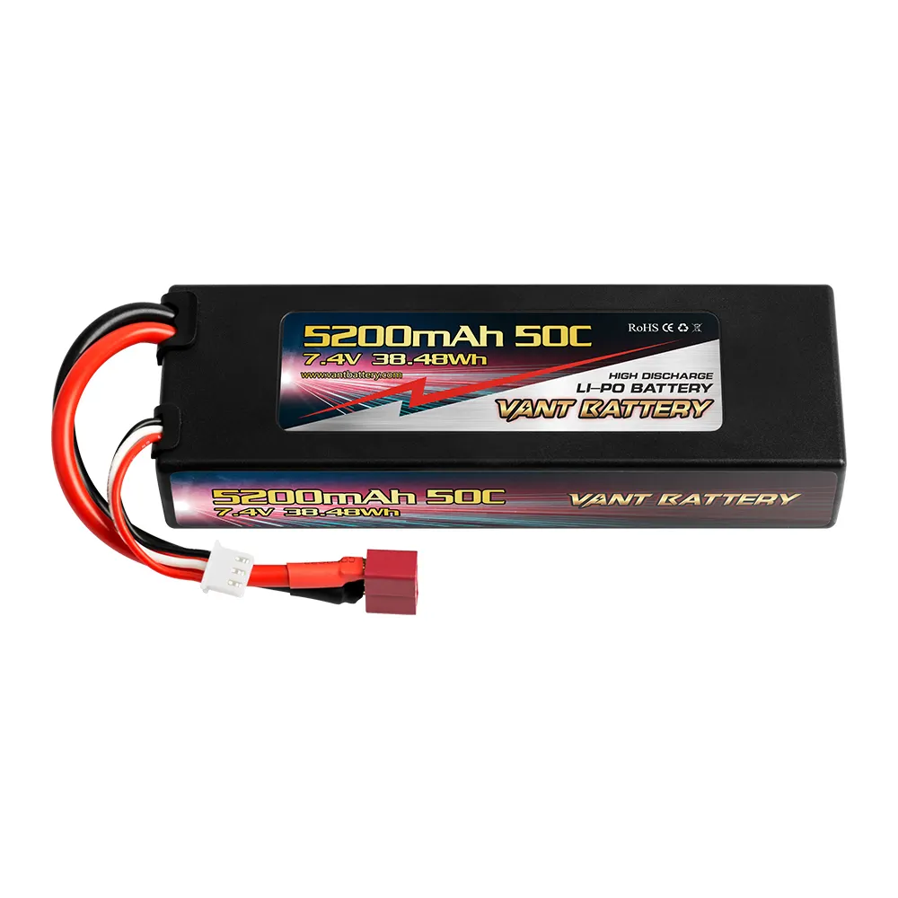 Vant RC LiPo pin 5200mAh 7.4V 50c 2S Màu Đen CE RC Xe đồ chơi Lithium Battery Charger USB cáp nhiệt độ bình thường và khô 2C