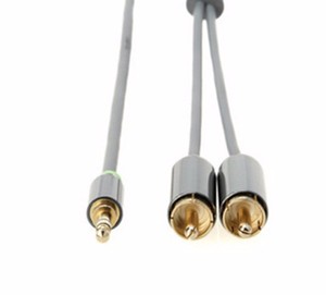 10 FT 3.5毫米辅助Aux插头至2-RCA L R插孔镀金音频电缆白色 - Product Image 2