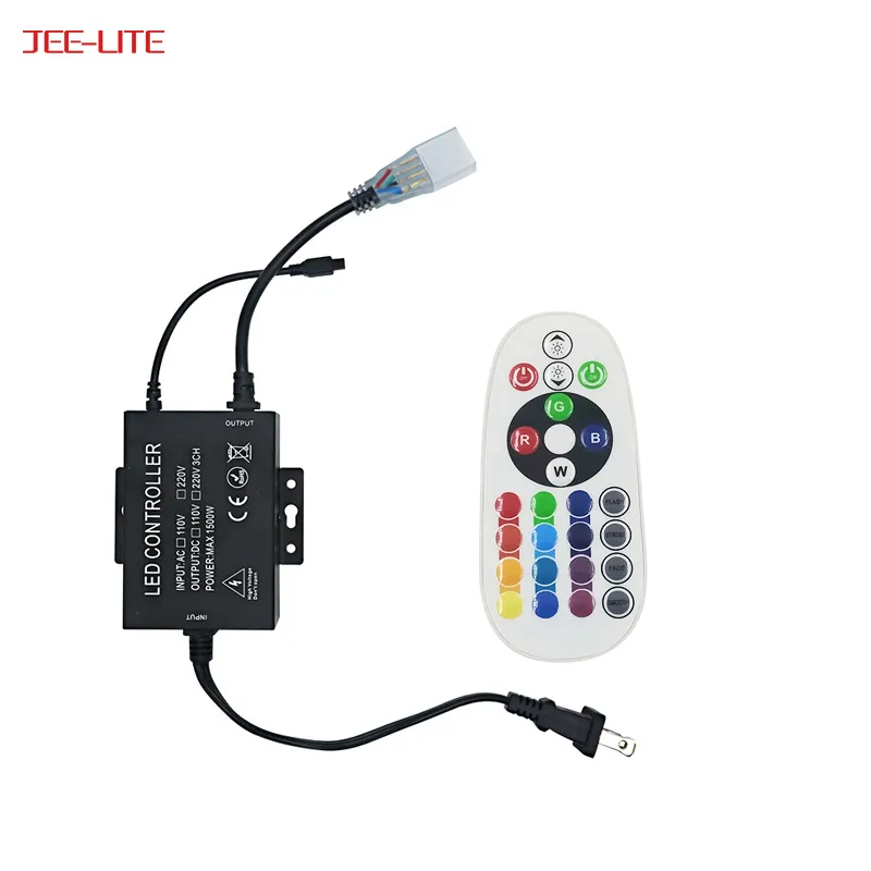 Controle remoto rgb grb, sem fio de alta tensão, ac 220v 110v led rgb grb ir, controlador dimmer