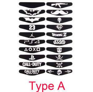 20pcs/set Black Custom Decal Pack Cover for Playstation 4 PS4 Slim Pro Controller <strong>LED</strong> Light Bar Skin <strong>Sticker</strong>
