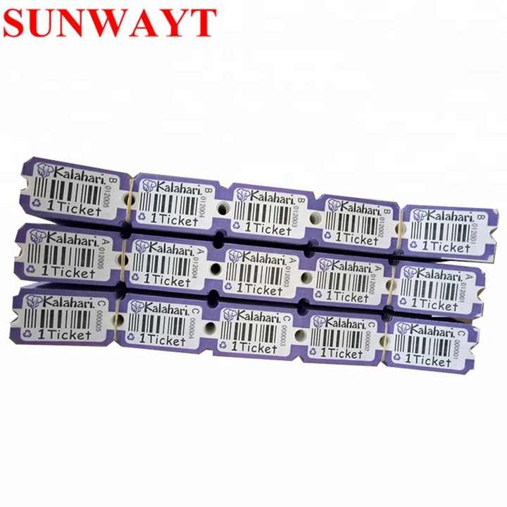 Good Quality 180g Tickets 50*28MM Redemption Tickets Lottery Ticket Printing for Arcade Game Machine
