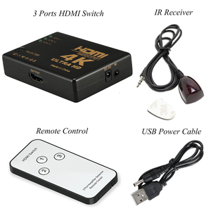 Conmutador de salida con mando a distancia IR, caja de interruptores de 4K, 1080P, 3 puertos, 3x1, HDMI, 3x1, 3 Entradas, 1 salida, superventas