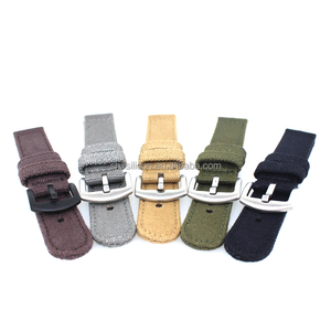 Stock Black/grey/<strong>sandy</strong>/Dark Green/brown 22/24mm Canvas Bracelet for <strong>Watch</strong>