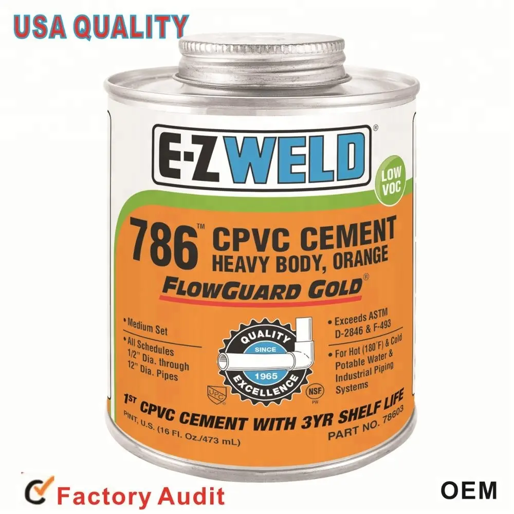 Hızlı Set PVC/CPVC boru çimento tutkal/Ağır Gövde Boru çimento