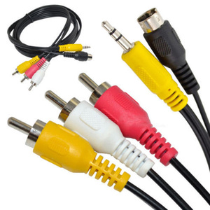 S-Video 3.5毫米音频复合视频RCA L/R音频适配器双绞线视频电缆计算机扬声器应用编织 - Product Image 2