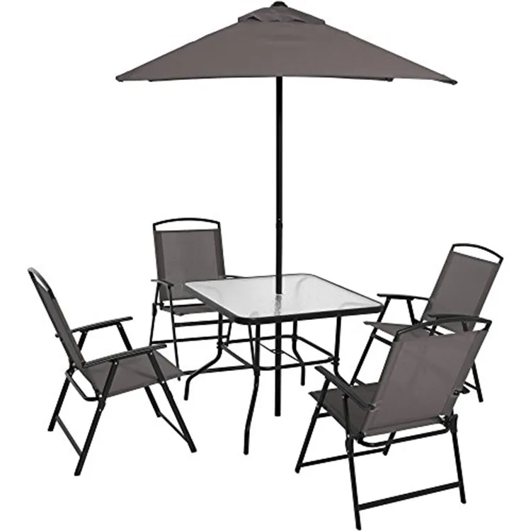 Современная уличная мебель, садовая мебель, обеденный стол и стулья с зонтиком