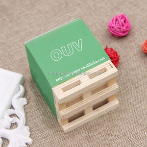 Bloc de notas adhesivo de cubo personalizado con palé de madera - Product Image 4