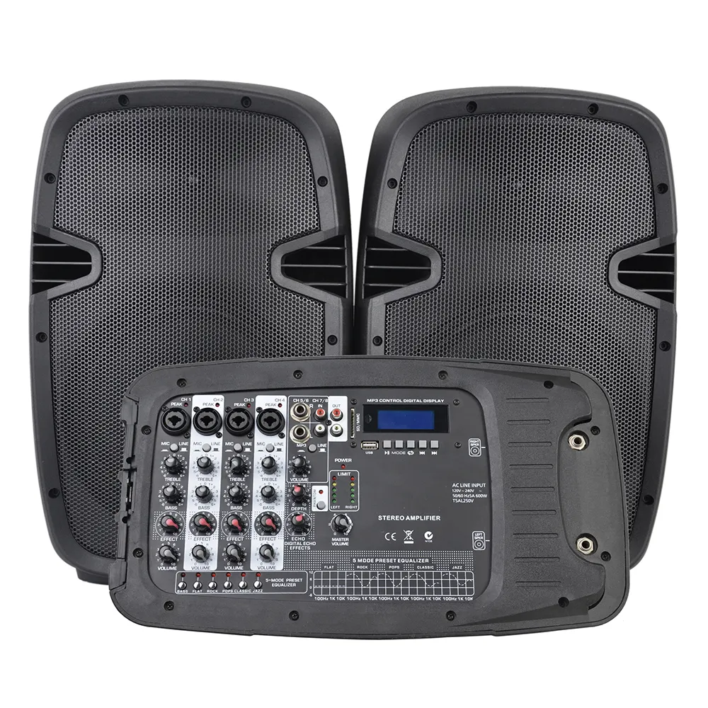 Sistema de pa ativo de precisão, pro áudio PML10SG-BT 10 polegadas com 6ch power mixer dj