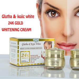 RT Gllutha Kojic beyaz sabah ve gece kremi güçlü beyazlatma parlayan 24K altın cilt beyazlatıcı krem koyu cilt için
