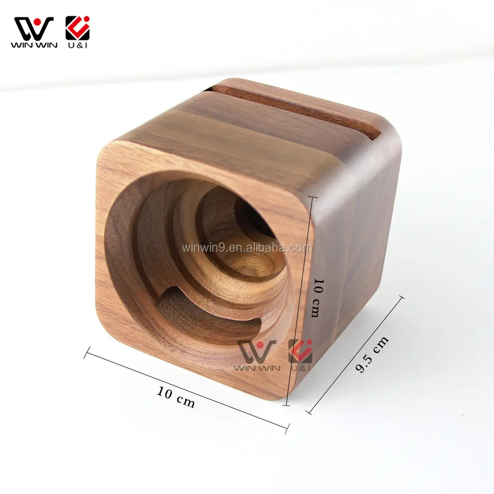 2024 all'ingrosso Mini altoparlante di legno naturale in vero legno altoparlante portatile per iPhone