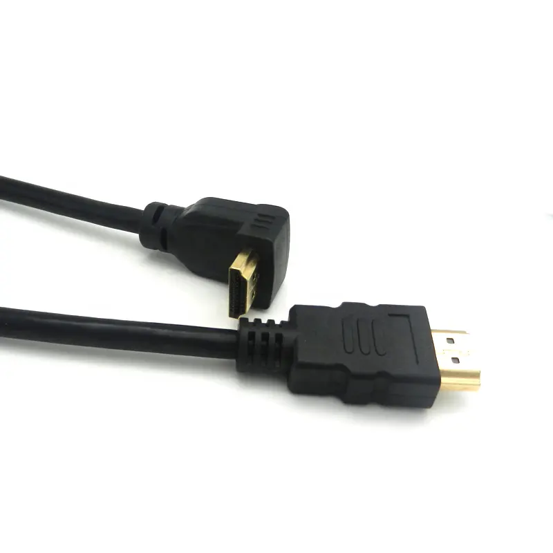 Câble hdmi premium à 90 degrés, 2.0v, 4k, 60hz, 1.5m, personnalisé, cordon coudé