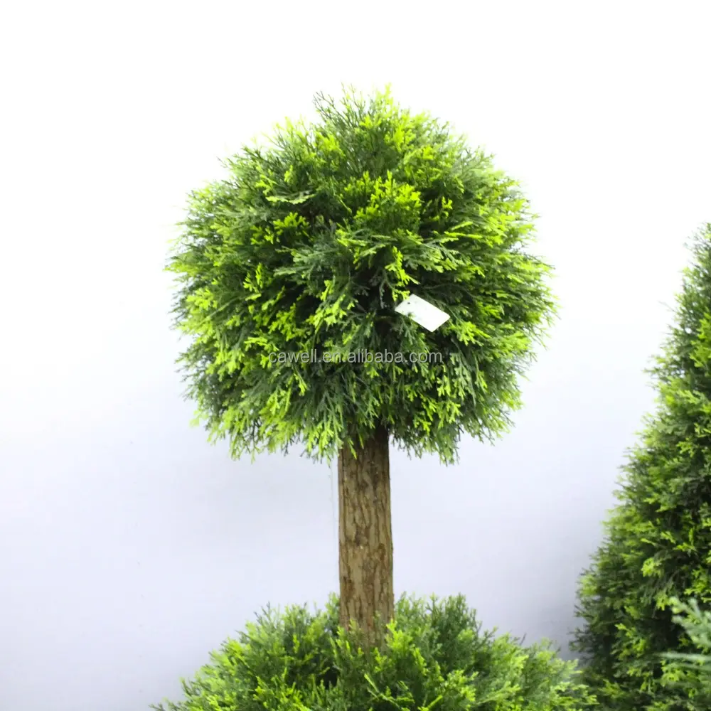 Árbol falso para interiores Bola de topiario artificial Planta artificial Árbol de Navidad de plástico Tacto natural de aspecto realista de alta calidad