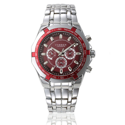 Silver Case Red Dial
