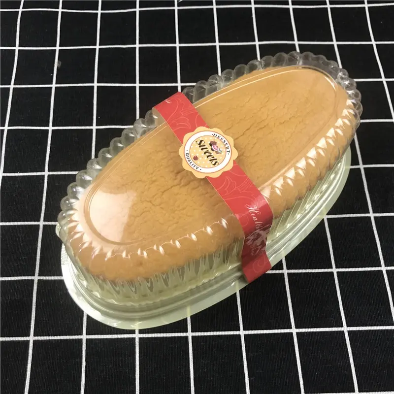 La migliore vendita di grado Alimentare Usa E Getta di plastica trasparente ovale torta di formaggio imballaggio della scatola/contenitore di torta